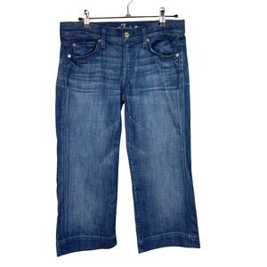 Seven 7 For All Mankind Crop Dojo Med Wash Denim Capri Women's Sz 26
